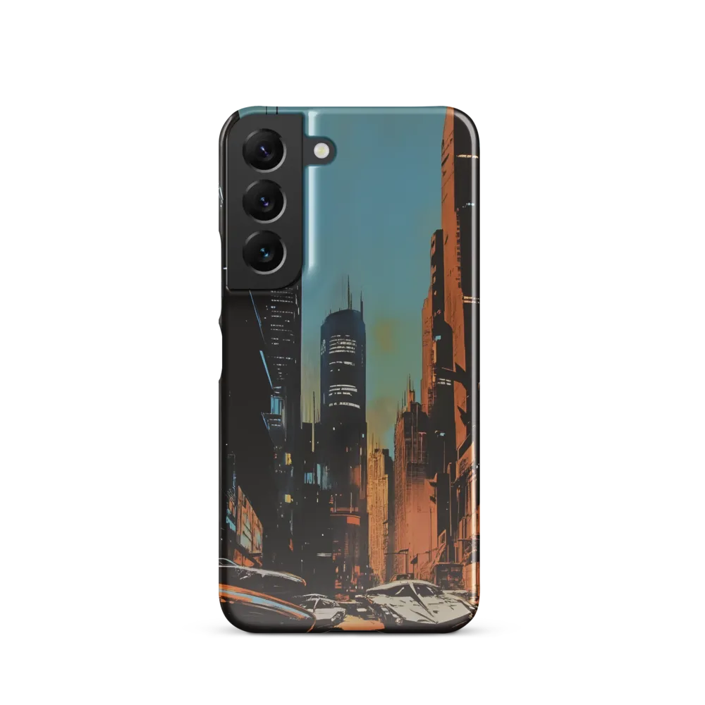 Futuristic Cityscape in Blue and Orange