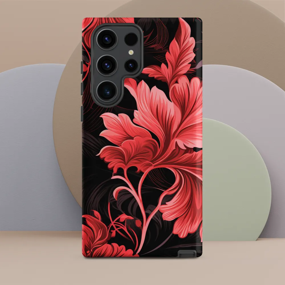 Tropical Elegance in Red | Phone Case |  S23 Ultra | Tough Case | Matte