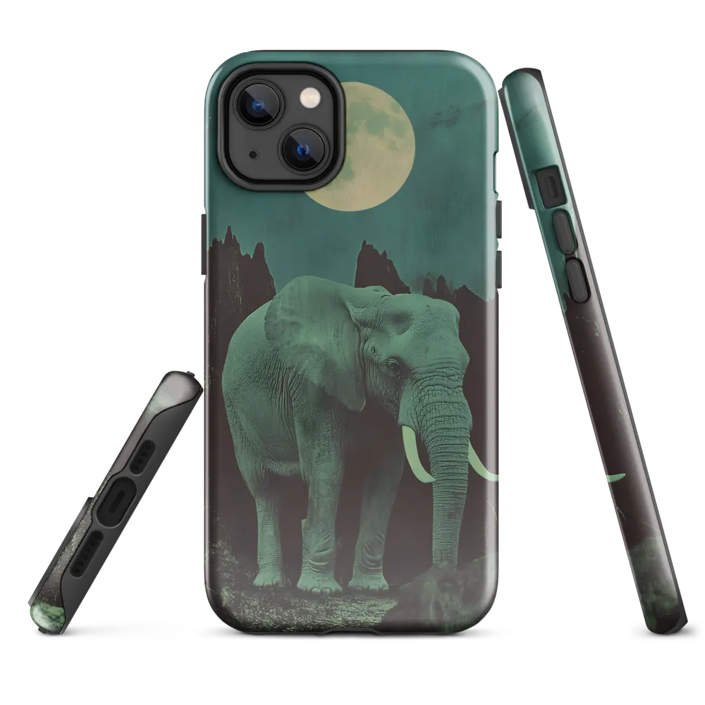 Ethereal Presence: Elephant Under a Full Moon