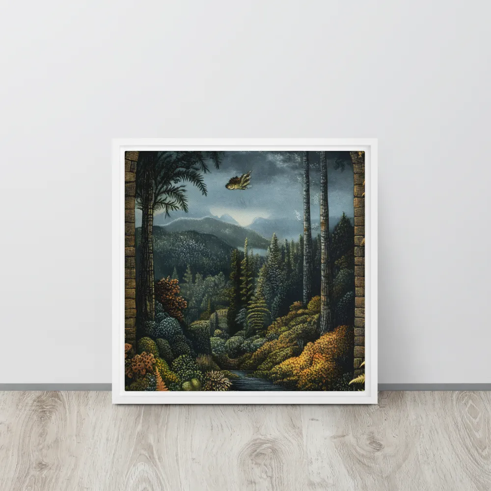 Whispers of the Enchanted Forest | Canvas with White Frame | 16″×16″