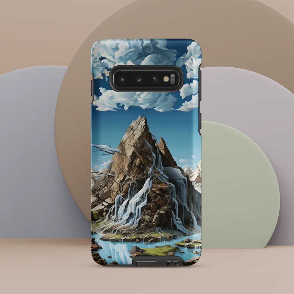 Majestic Cascade: A Mountain Masterpiece | Phone Case |  S10 | Tough Case | Matte