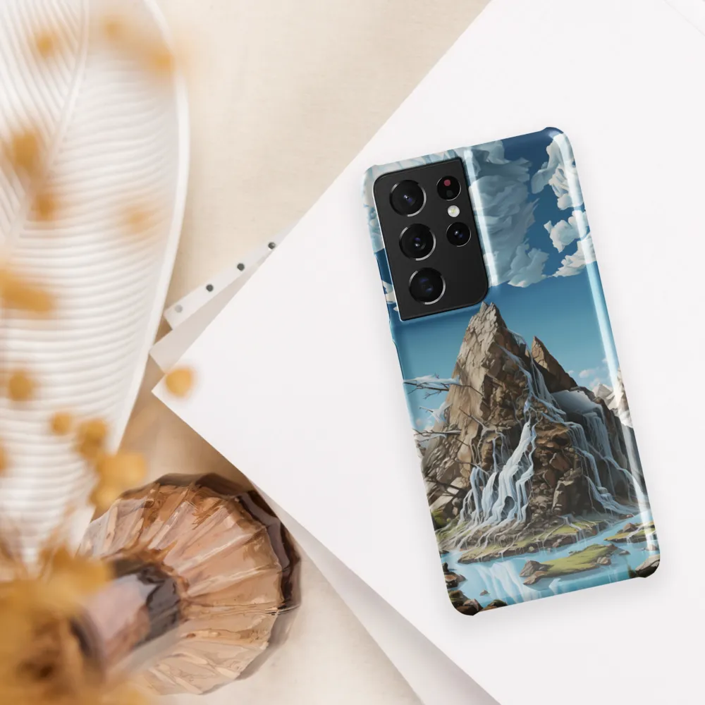 Majestic Cascade: A Mountain Masterpiece | Phone Case |  S21 Ultra | Snap Case | Glossy