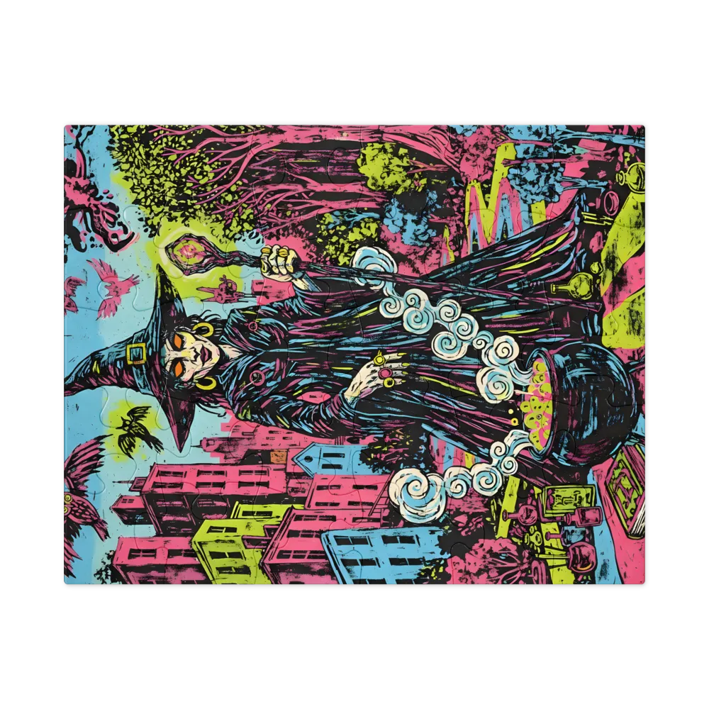 Neon City Witch 
 Jigsaw Puzzle in Tin Box