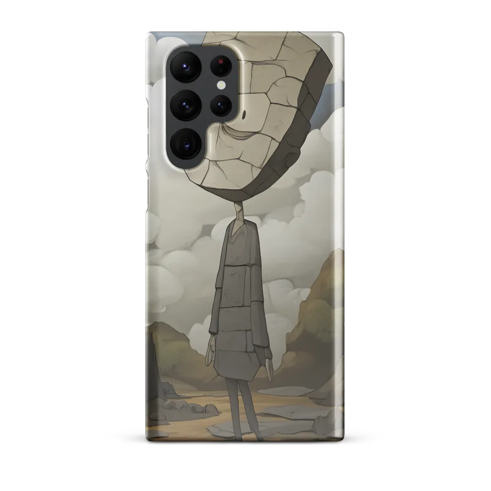 Whimsical Stone Figure in a Rocky Landscape | Phone Case |  S22 Ultra | Snap Case | Glossy