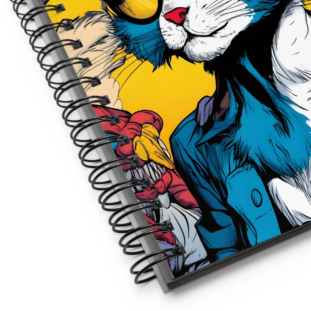 Whimsical Feline Coolness | Spiral Notebook