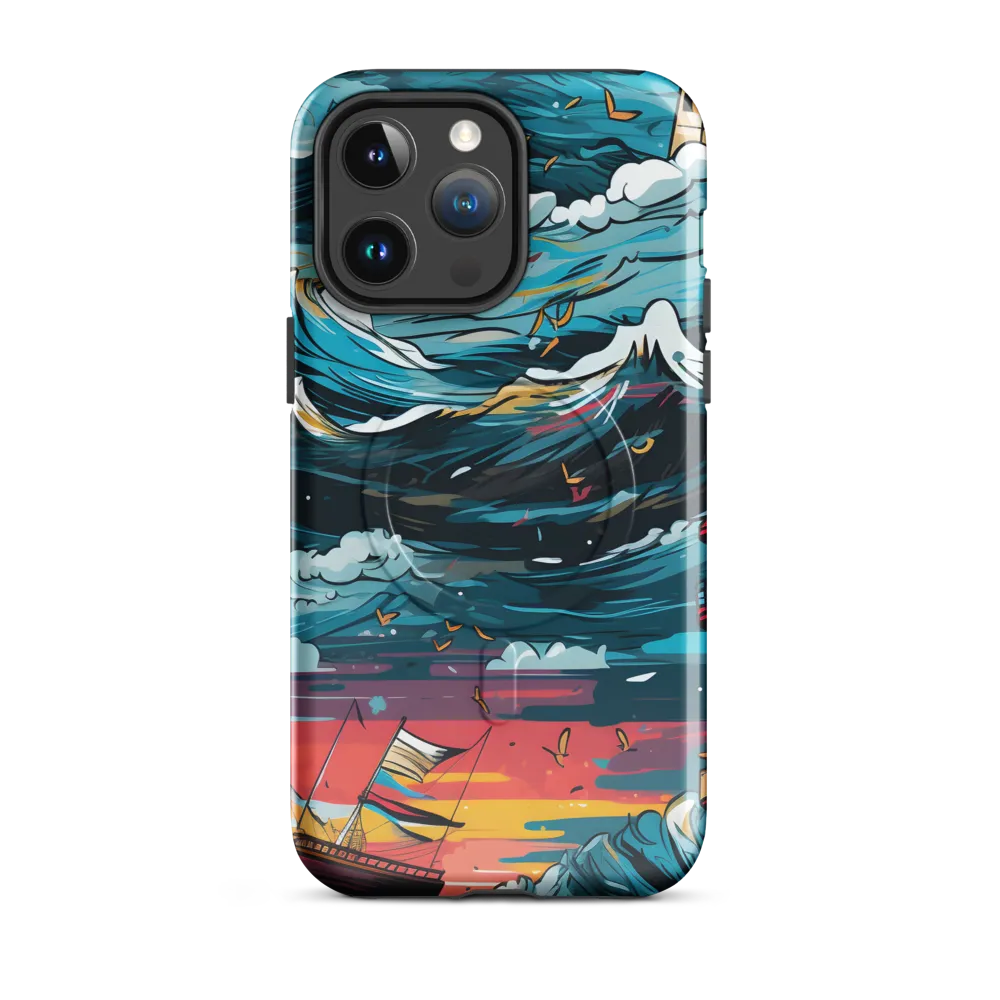 Turbulent Seas: A Lighthouse Adventure | Phone Case |  14 Pro Max | MagSafe® Tough Case | Glossy