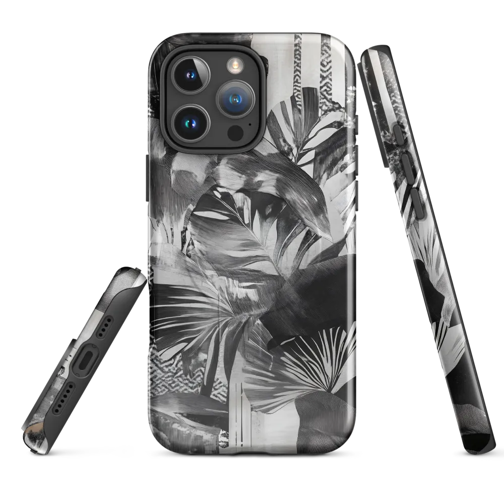 Monochrome Serenity in Tropical Foliage