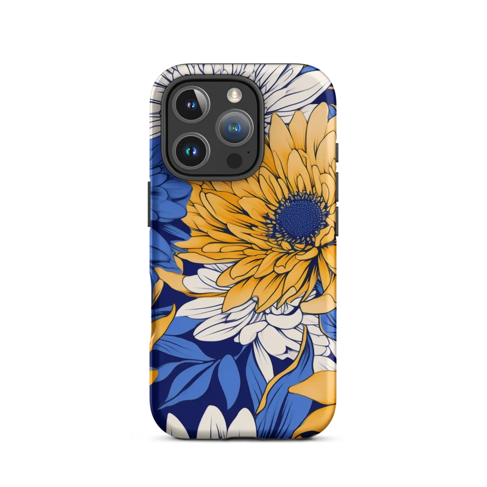 Floral Harmony in Blue and Yellow
