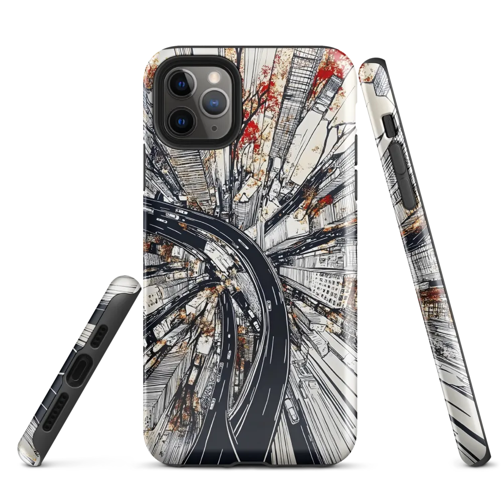 Urban Symphony: Aerial View of Life | Phone Case |  11 Pro Max | Tough Case | Glossy