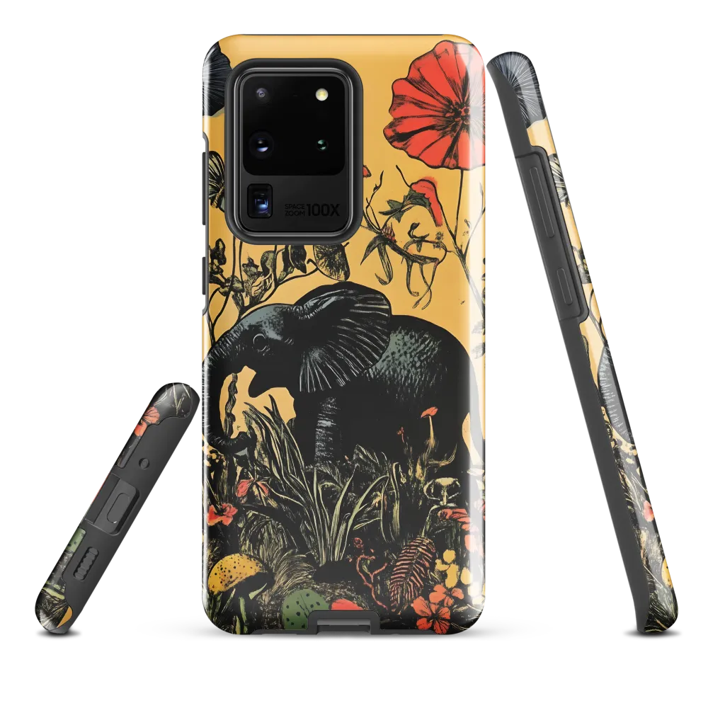 Floral Majesty: The Elephant's Sanctuary | Phone Case |  S20 Ultra | Tough Case | Glossy