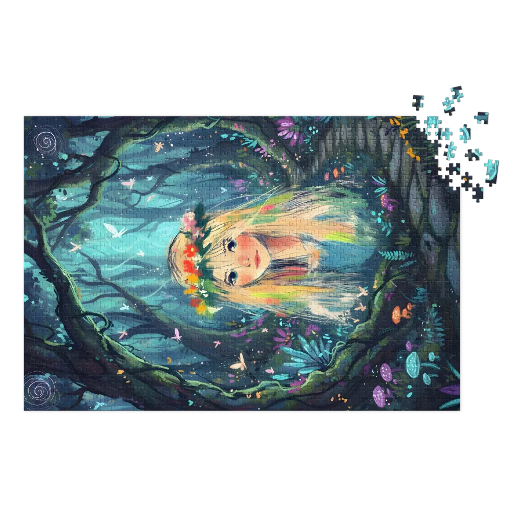 Forest Maiden 
 Jigsaw Puzzle in Tin Box
