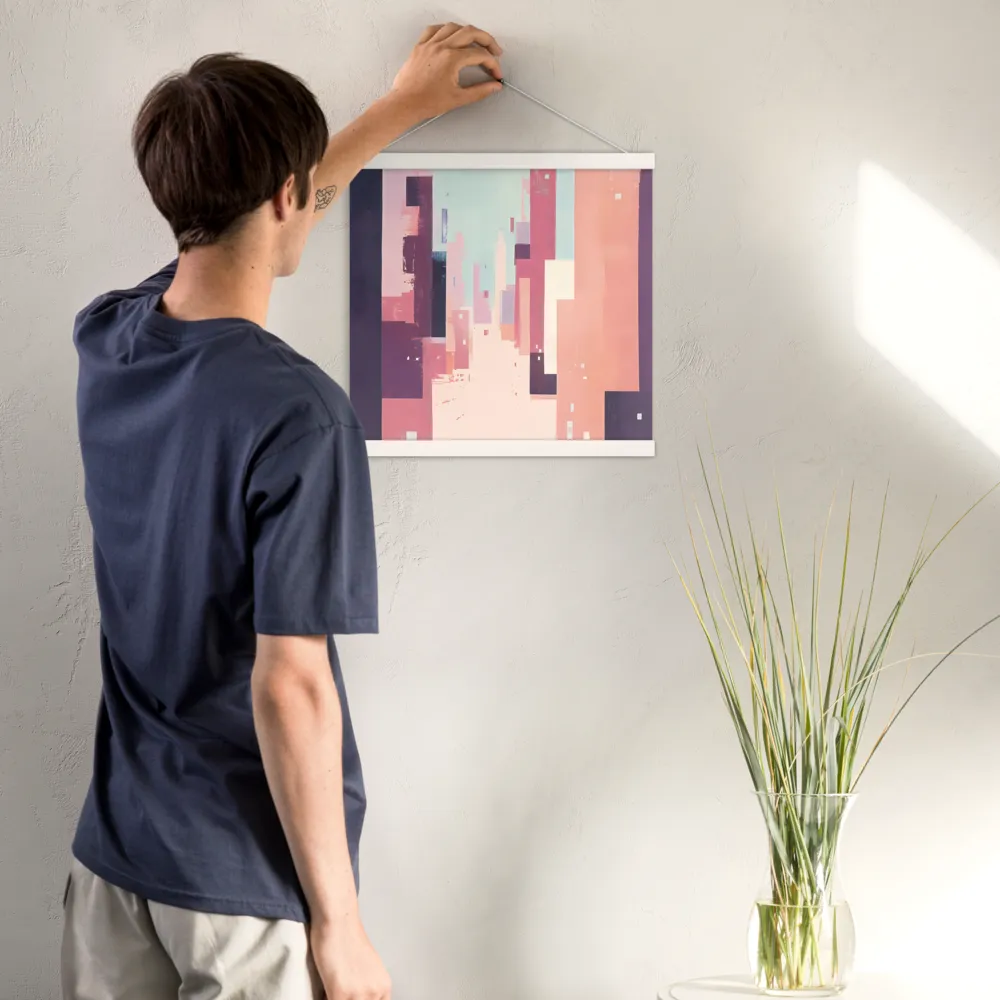 Tranquil Cityscape | Poster With White Wood Hanger | 16″×16″