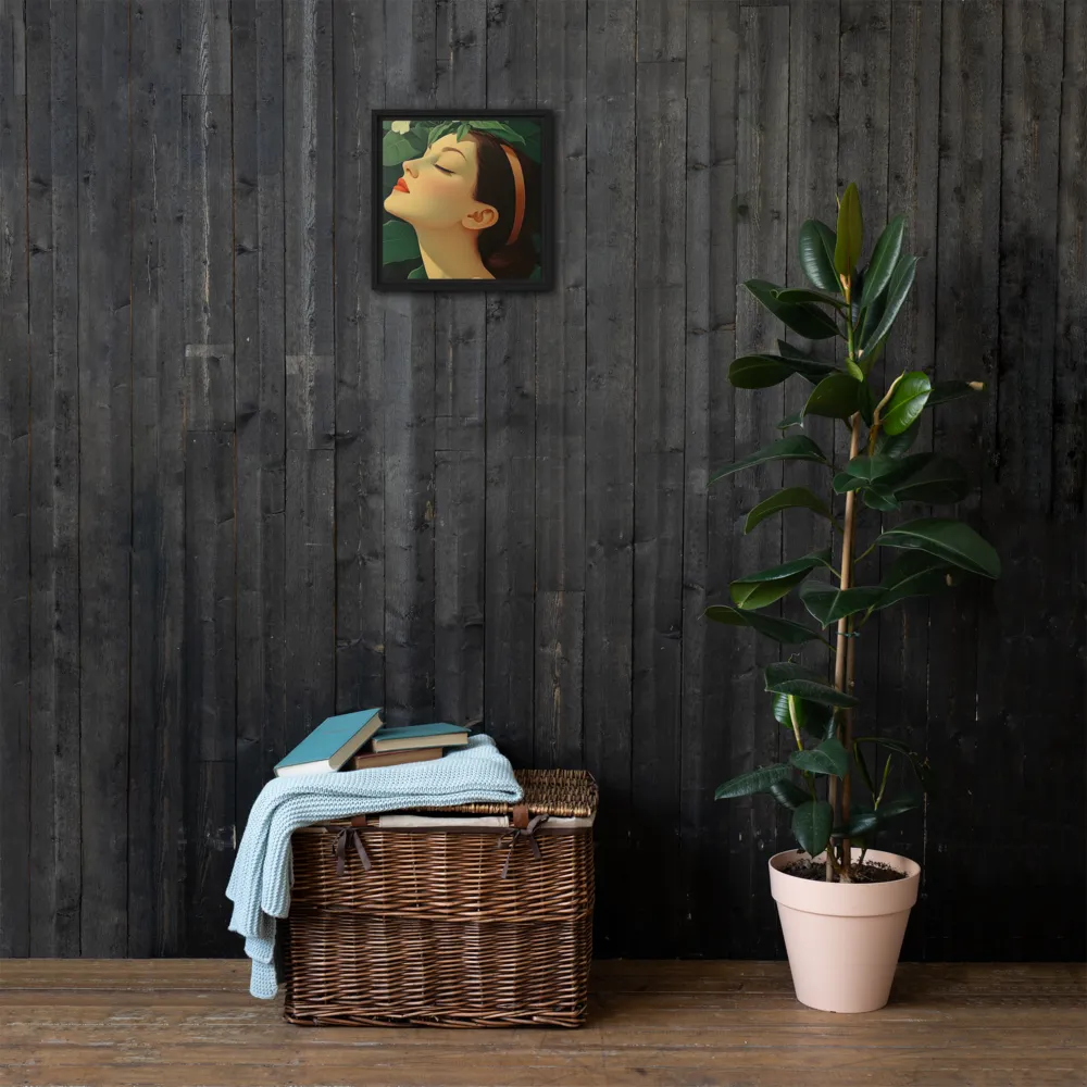 Serenity in Bloom | Canvas with Black Frame | 12″×12″