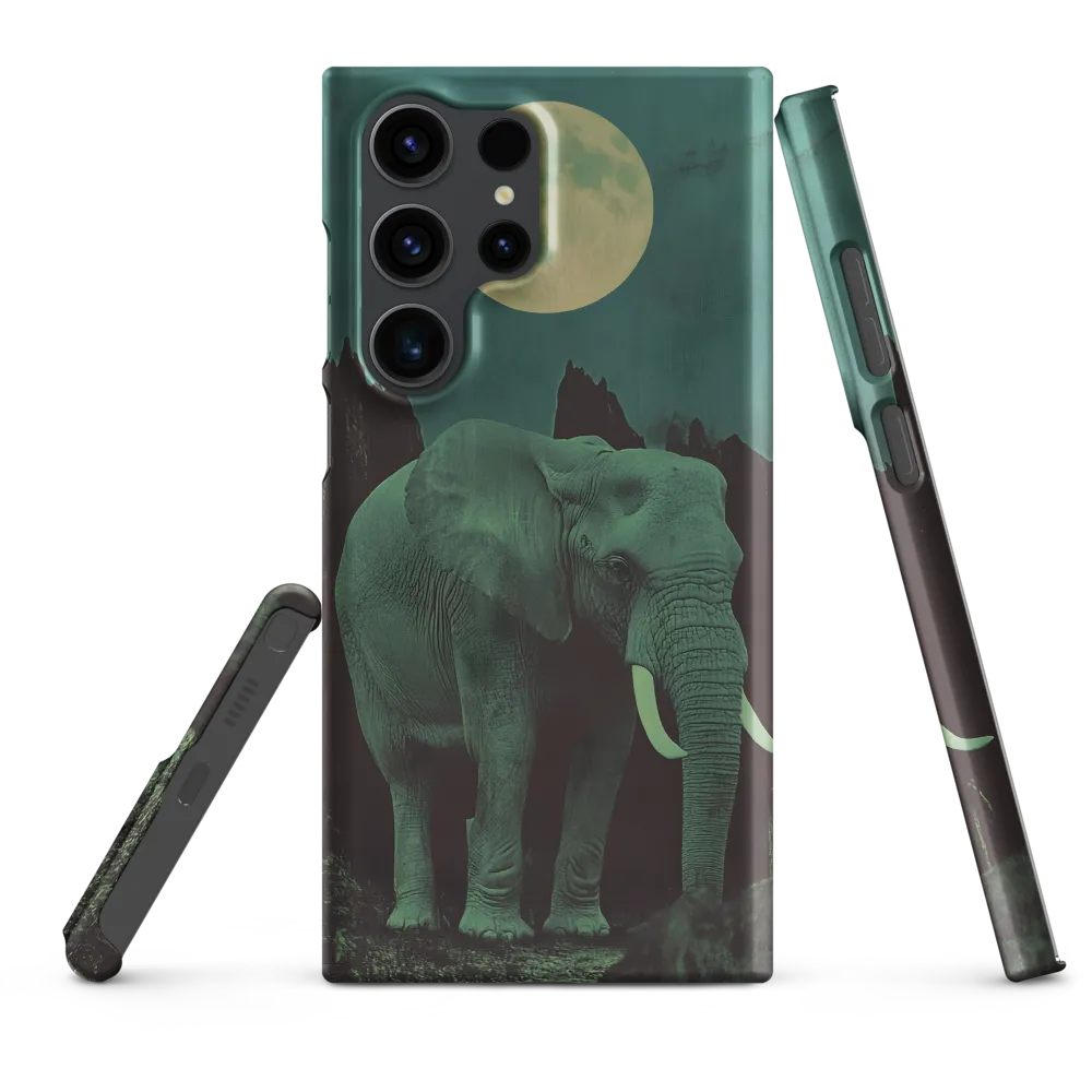 Ethereal Presence: Elephant Under a Full Moon