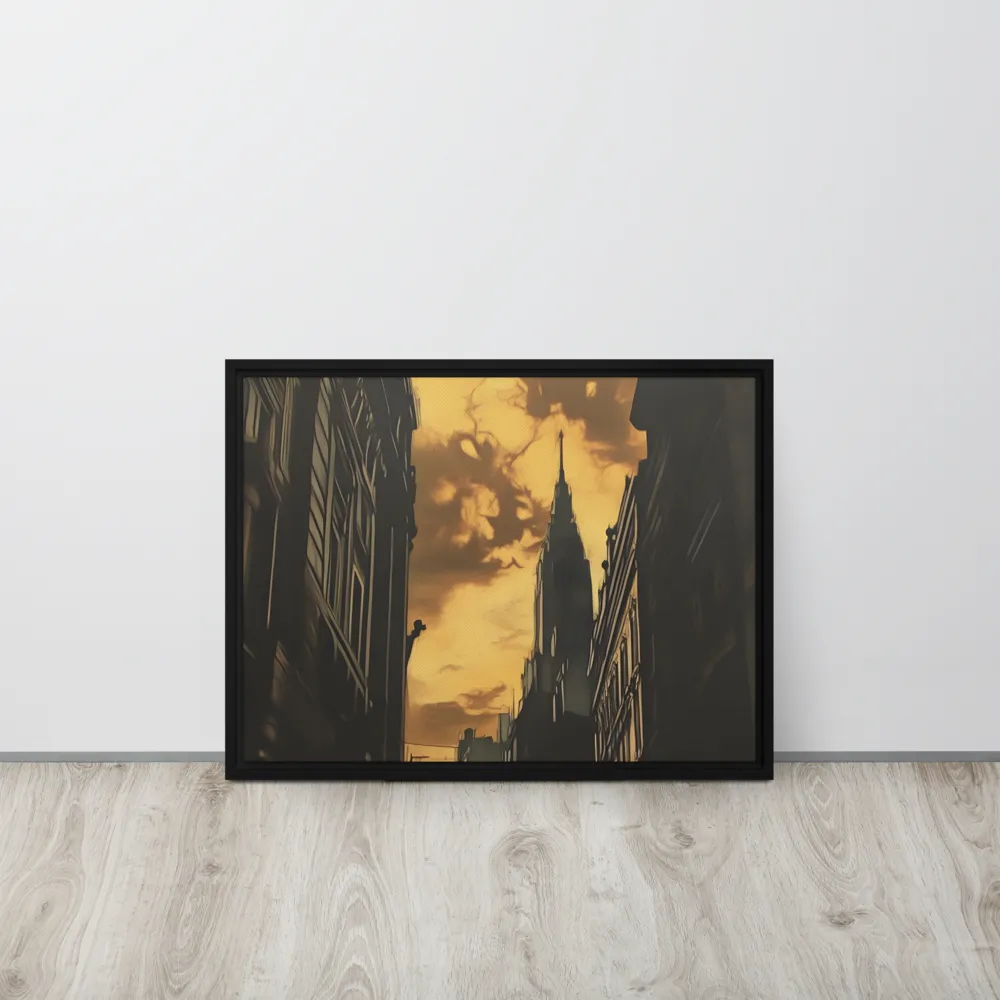 The Twilight Streets | Canvas with Black Frame | 18″×24″