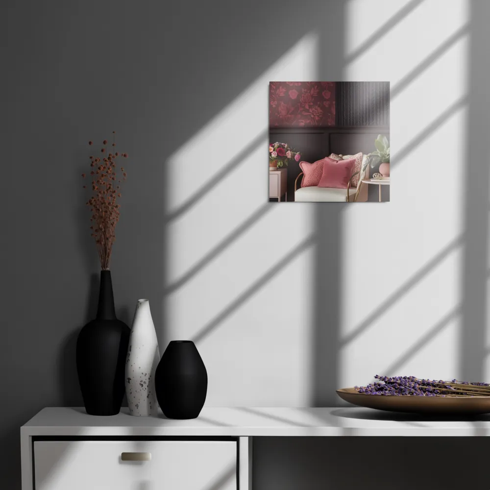 Elegance in Contrast: A Modern Interior Design | Metal Print | 12″×12″