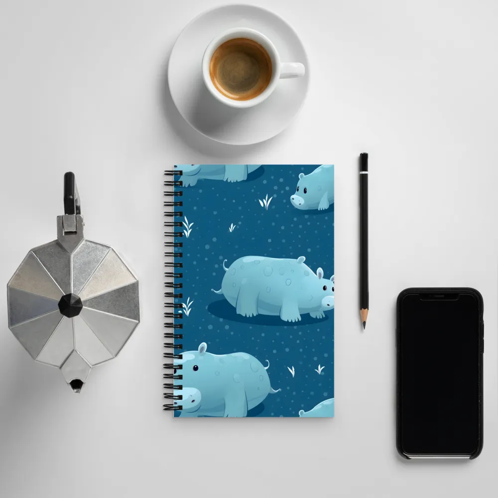 Whimsical Hippo Play | Spiral Notebook