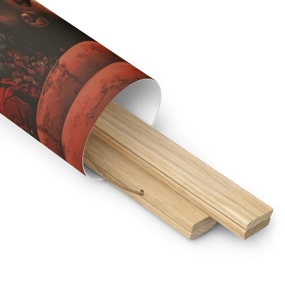 Defiant Echoes of Ruin | Poster With Oak Wood Hanger | 14″×14″