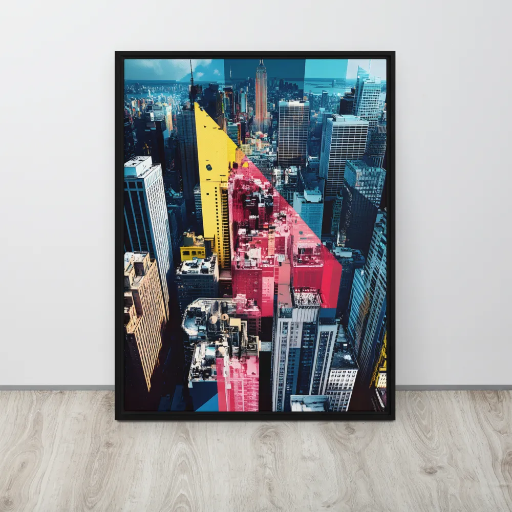 Dynamic Urban Symphony | Canvas with Black Frame | 24″×32″
