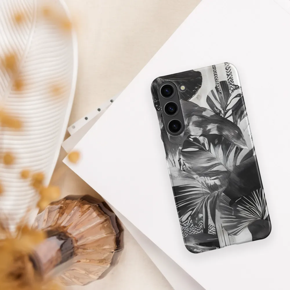 Monochrome Serenity in Tropical Foliage