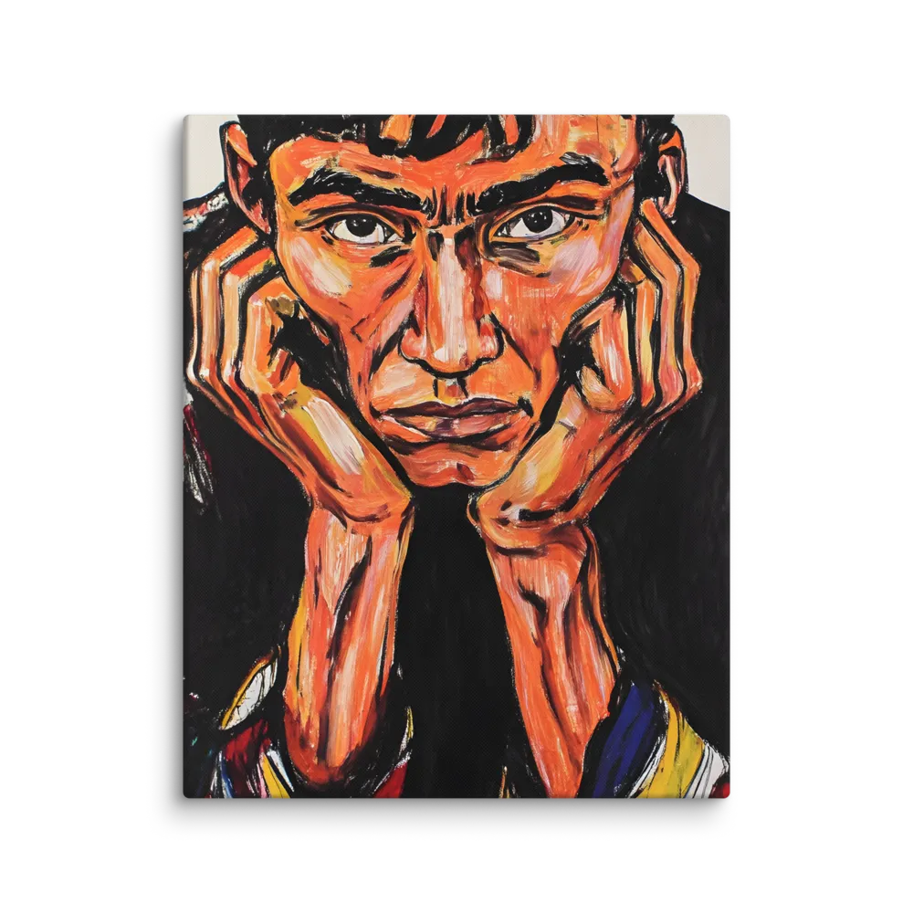 Contemplative Intensity: An Expressionist Portrait