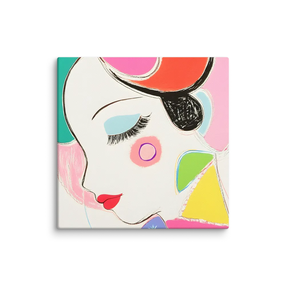 Whimsical Portrait in Colorful Abstraction | Canvas | 14″×14″