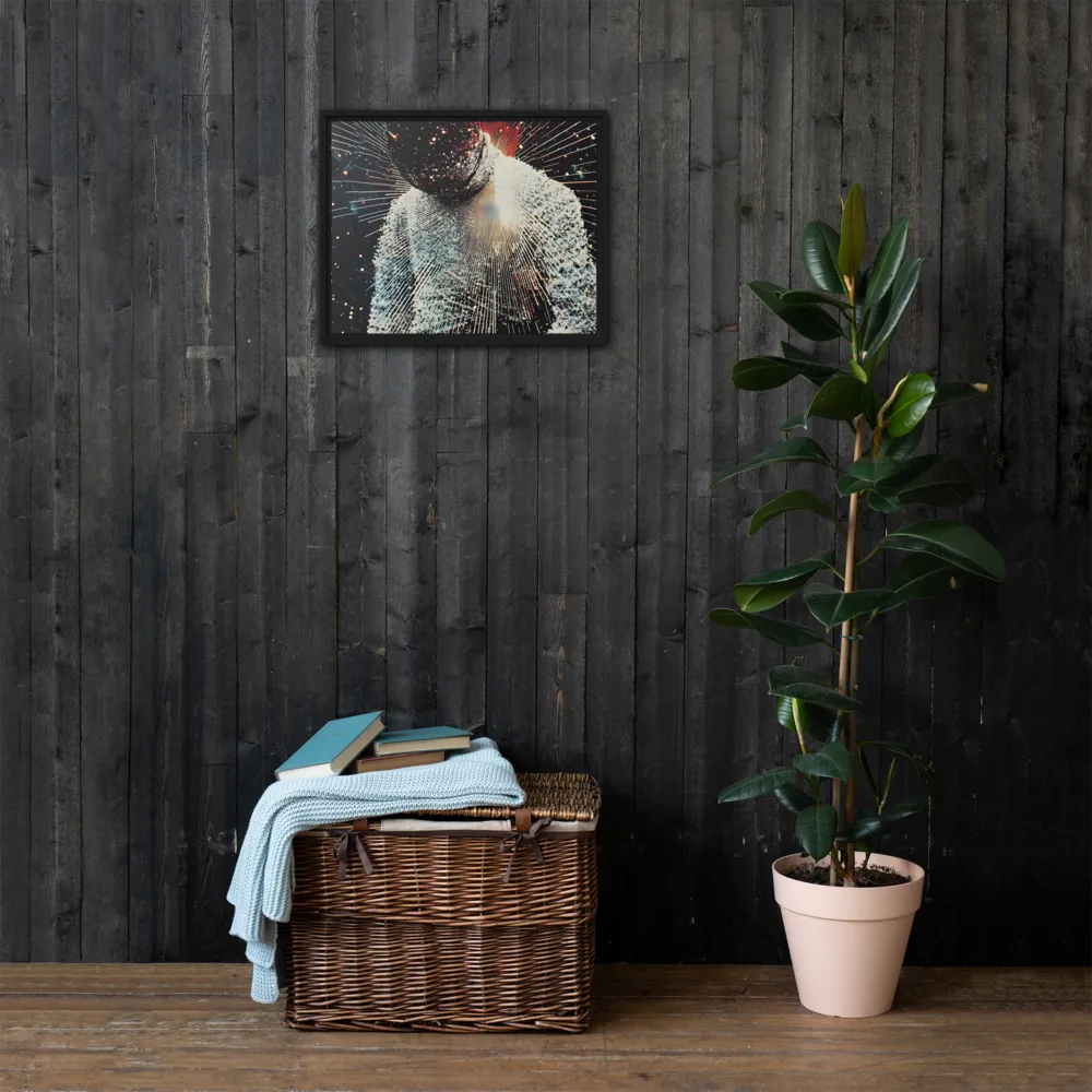 Ethereal Astronaut: A Journey Through the Cosmos | Canvas with Black Frame | 16″×20″