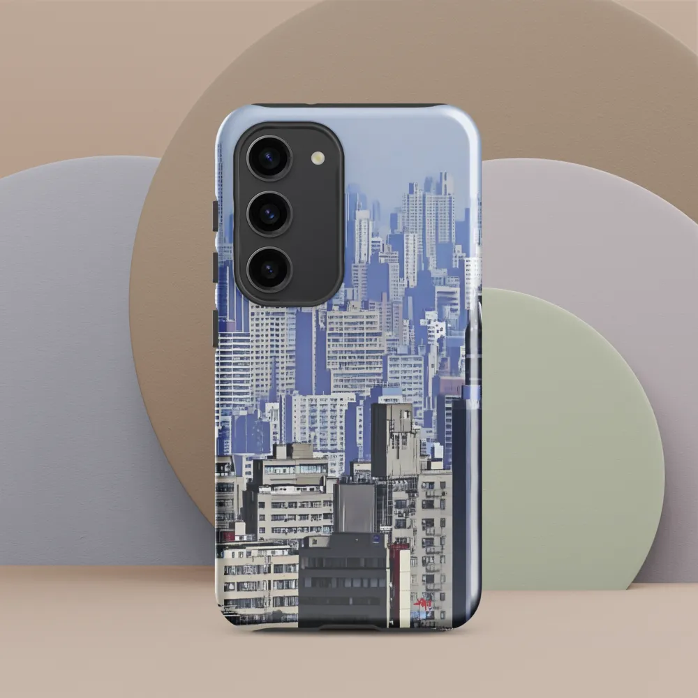 Urban Symphony: A Cityscape in Blues and Grays