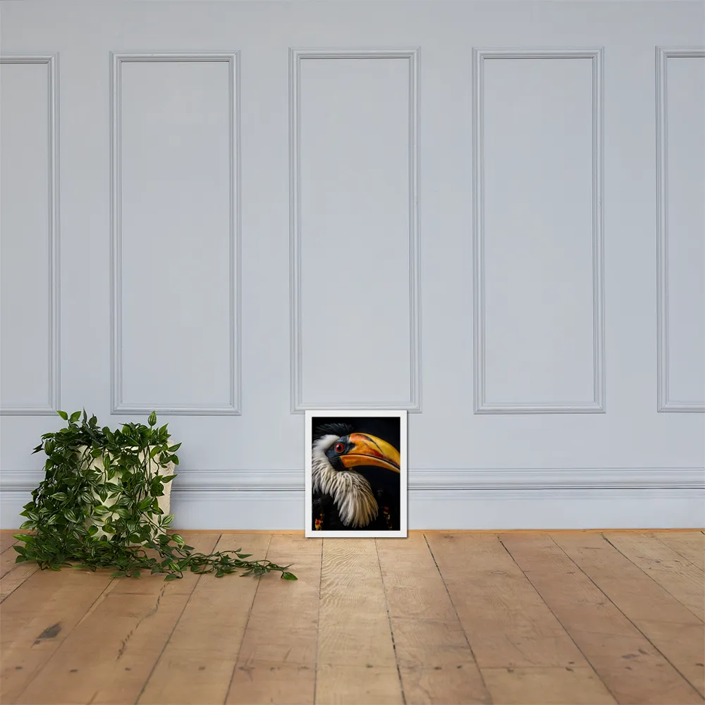 Majestic Hornbill Portrait | Poster with White Frame | 11″×14″