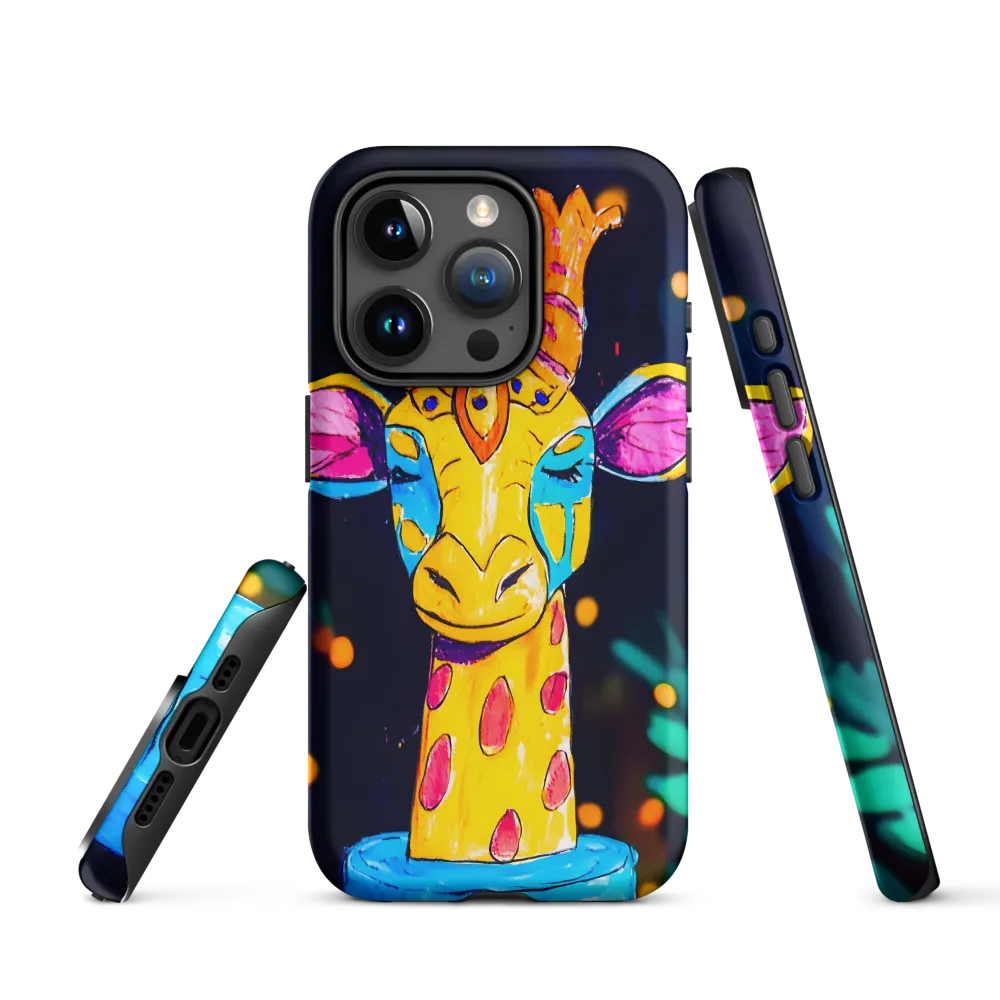 Whimsical Giraffe in Vibrant Colors | Phone Case |  15 Pro | Tough Case | Matte