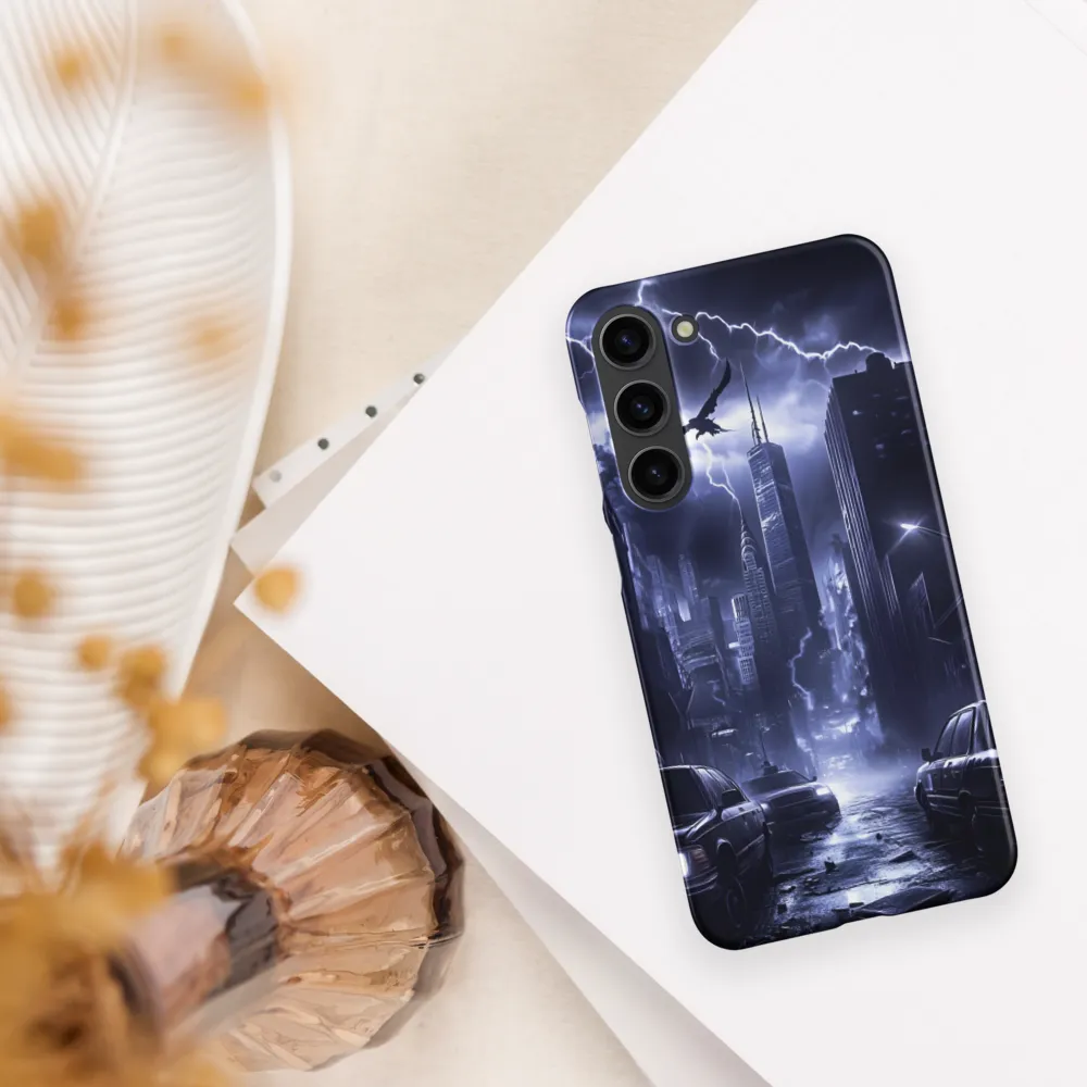 Stormy Cityscape: Shadows of the Night | Phone Case |  S23 Plus | Snap Case | Matte