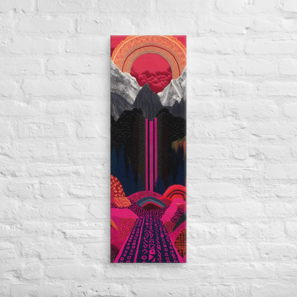Ethereal Cascade: A Surreal Landscape | Canvas | 12″×36″