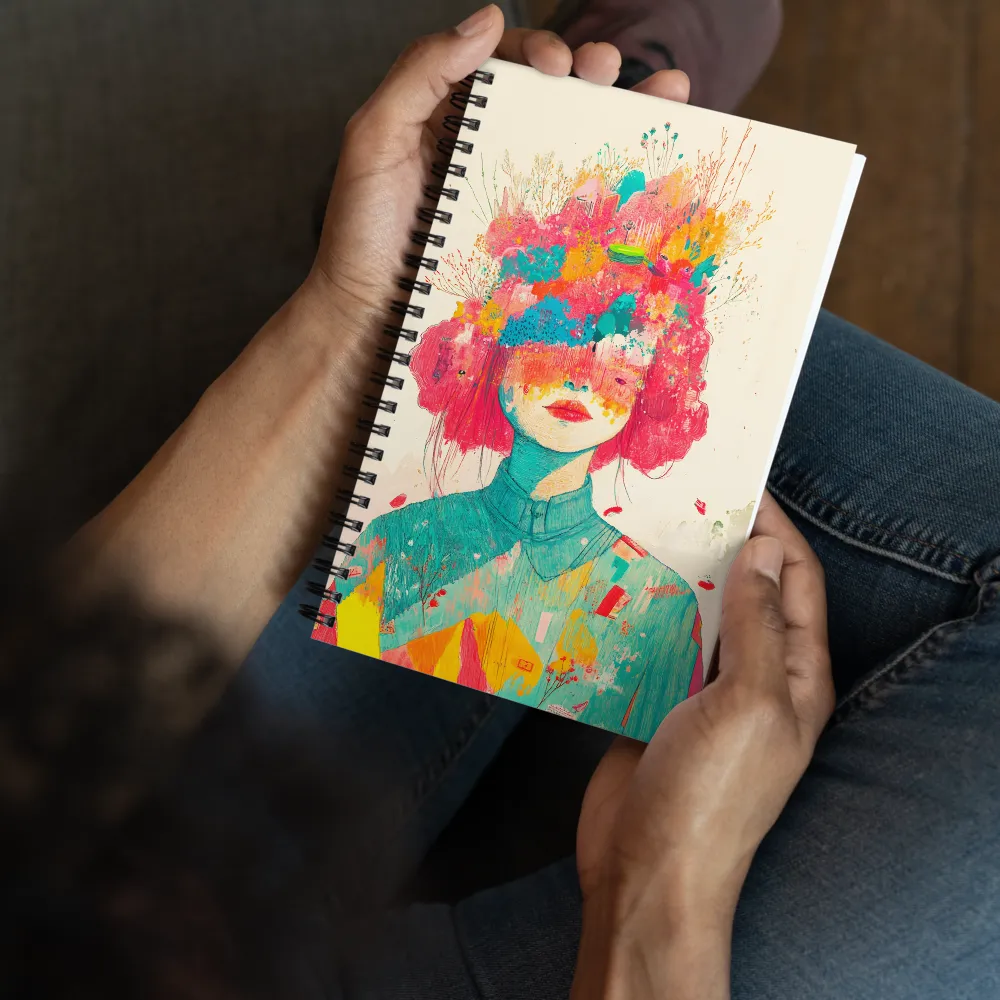 Whimsical Floral Portrait | Spiral Notebook