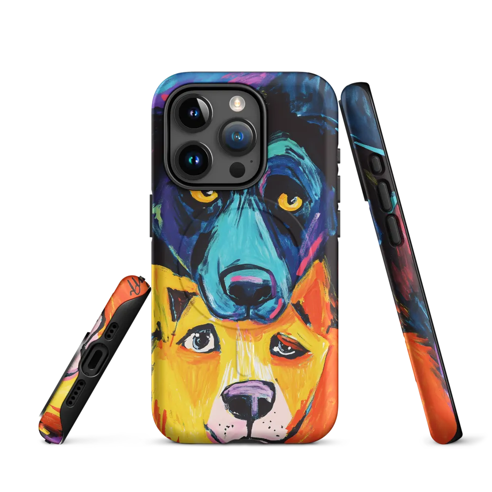 Vibrant Companions: An Expression of Canine Spirit | Phone Case |  15 Pro | MagSafe® Tough Case | Matte