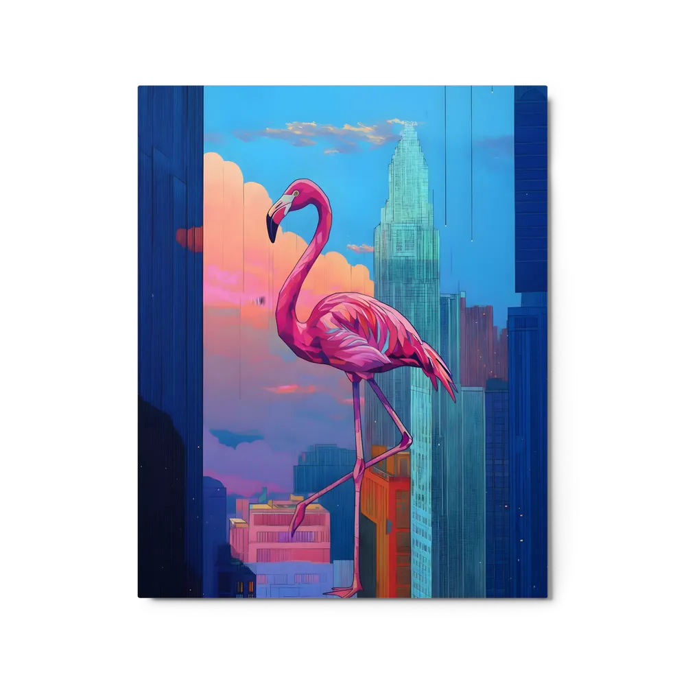 Urban Flamingo 
 Metal Print | 16″x 20″