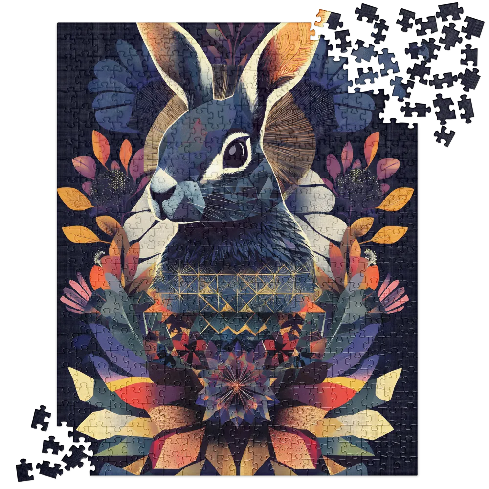 Ethereal Bunny: A Geometric Wonderland | Jigsaw Puzzle | 520 pieces