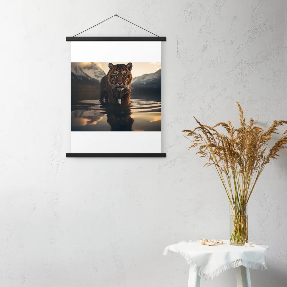 Majestic Reflection: The Tiger's Domain | Poster With Black Wood Hanger | 18″×24″
