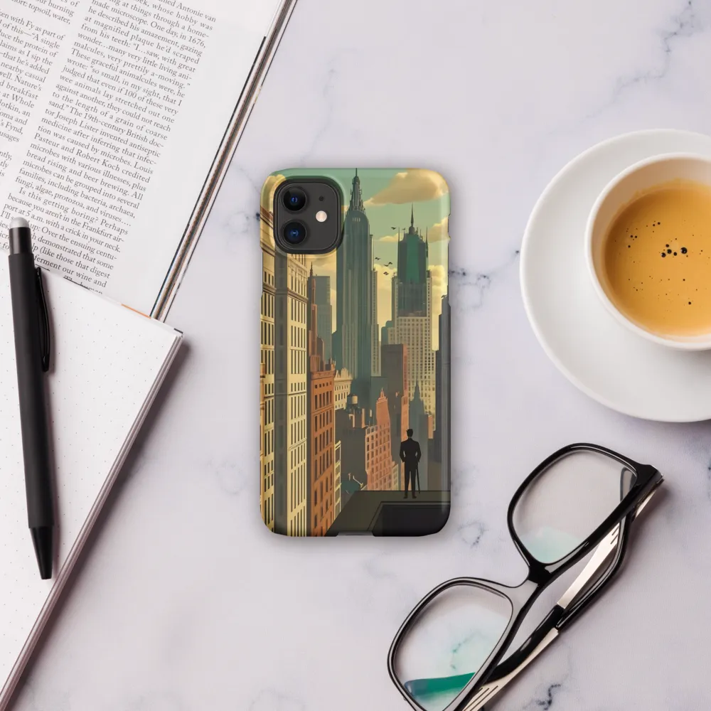 Urban Dreams: A Silhouette in Art Deco Cityscape