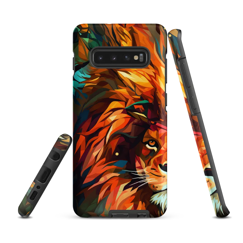 Majestic Gaze: The Polygonal Lion