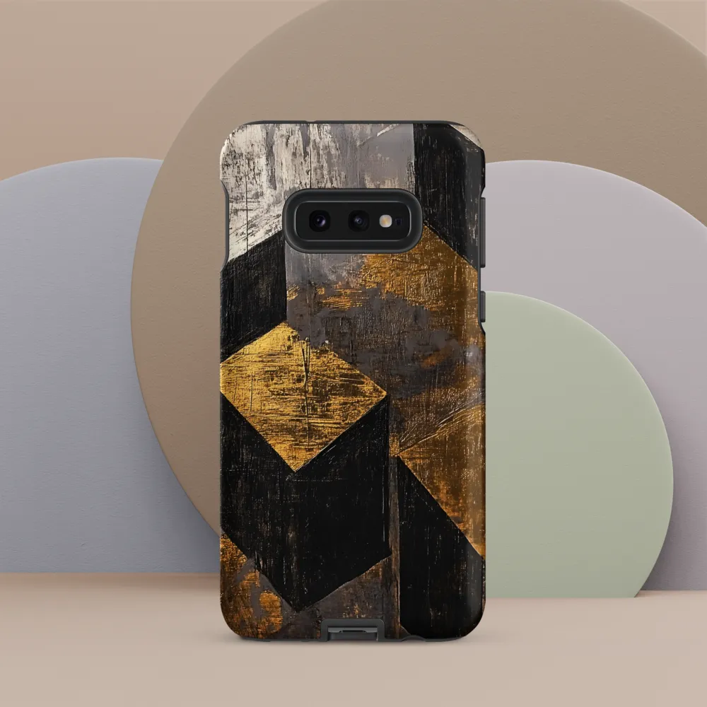 Geometric Harmony in Gold and Black | Phone Case |  S10e | Tough Case | Matte
