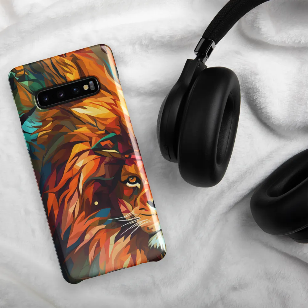 Majestic Gaze: The Polygonal Lion | Phone Case |  S10 Plus | Snap Case | Glossy