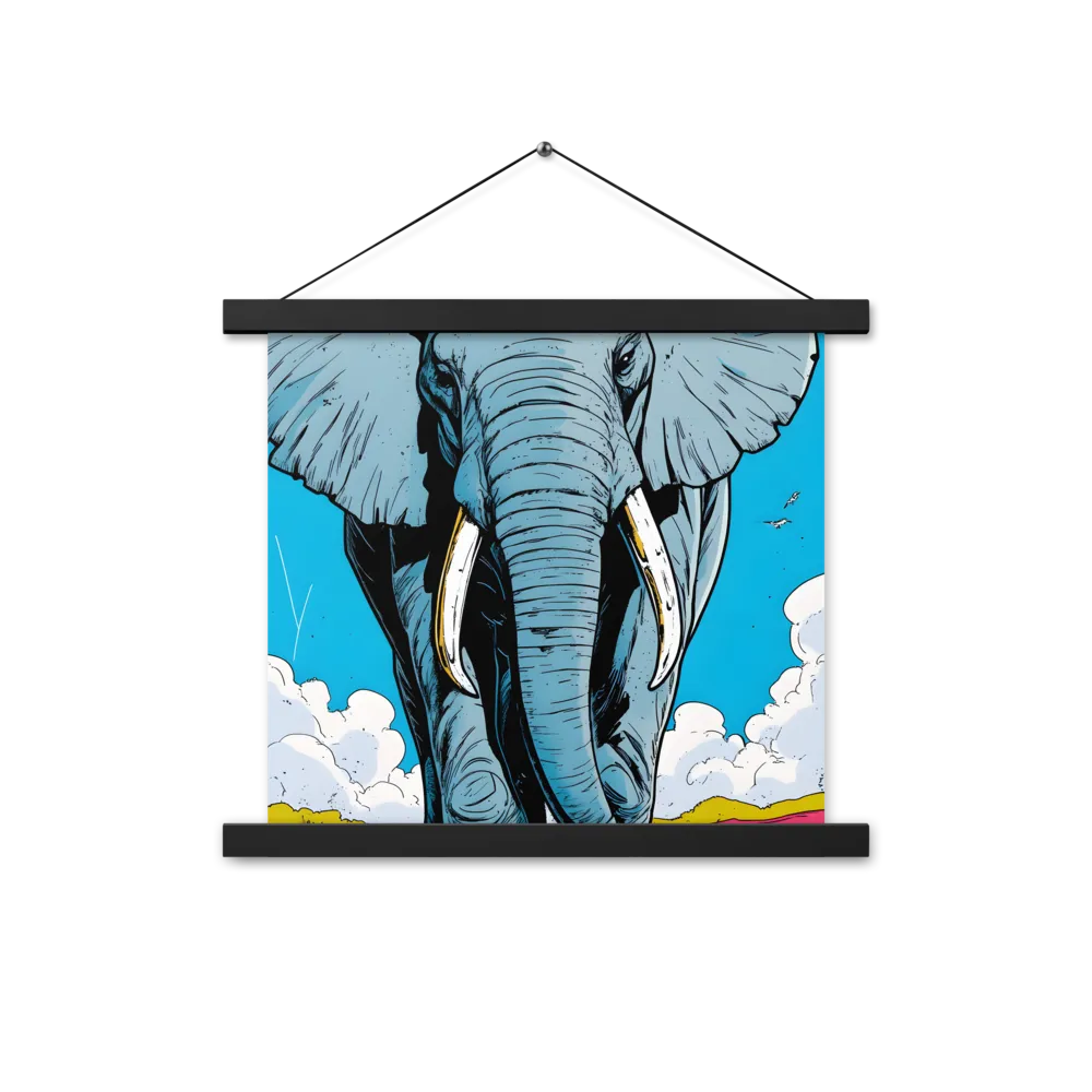 Majestic Presence: The Elephant | Poster With Black Wood Hanger | 14″×14″