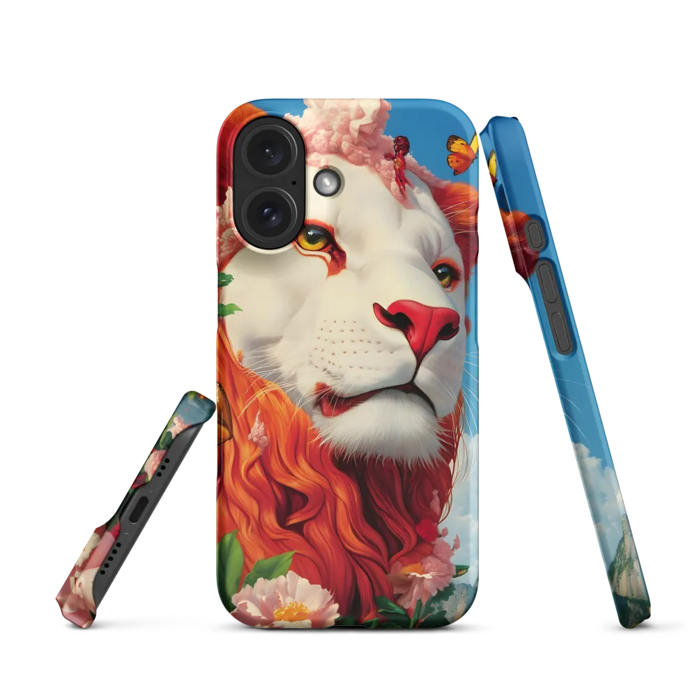 Majestic Lion Amidst Floral Splendor