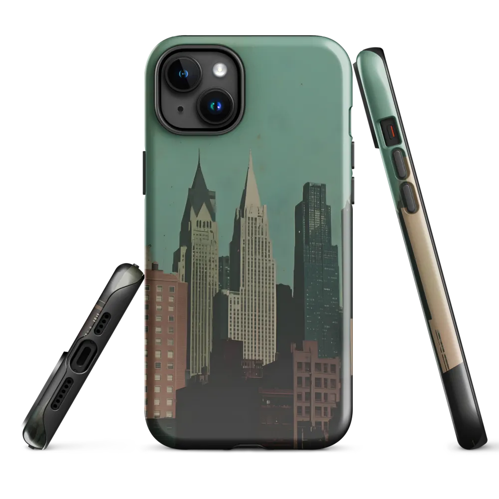 Urban Nostalgia: A Retro Cityscape | Phone Case |  15 Plus | Tough Case | Glossy