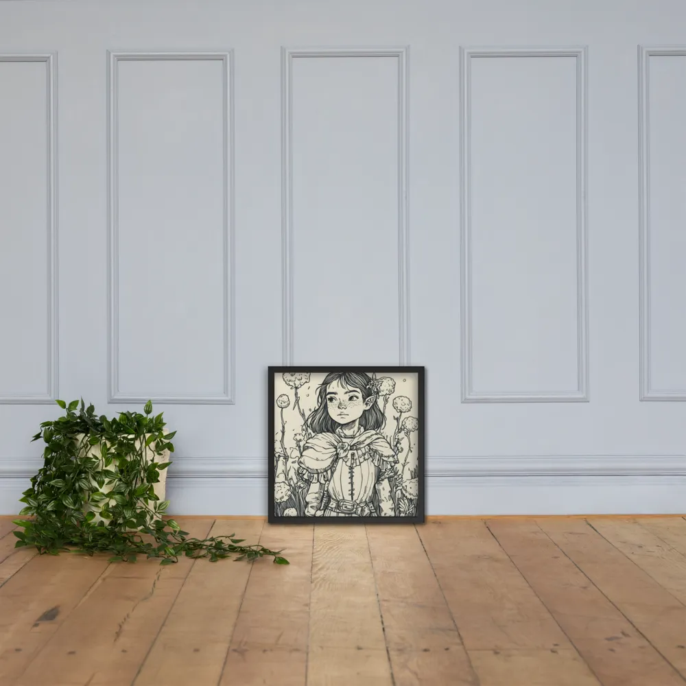 A Young Guardian of Nature | Poster with Black Frame | 18″×18″