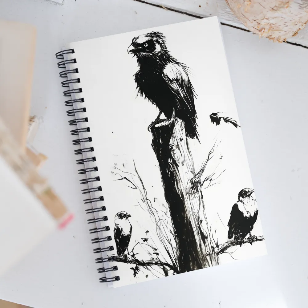 Majestic Sentinel: The Watchful Birds | Spiral Notebook