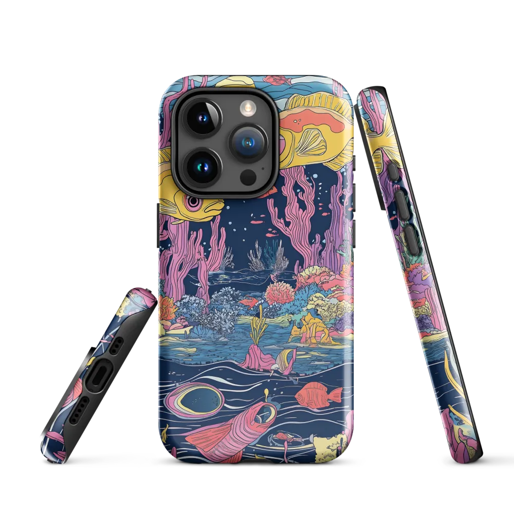 Underwater Dreamscape: A Playful Encounter | Phone Case |  15 Pro | Tough Case | Glossy