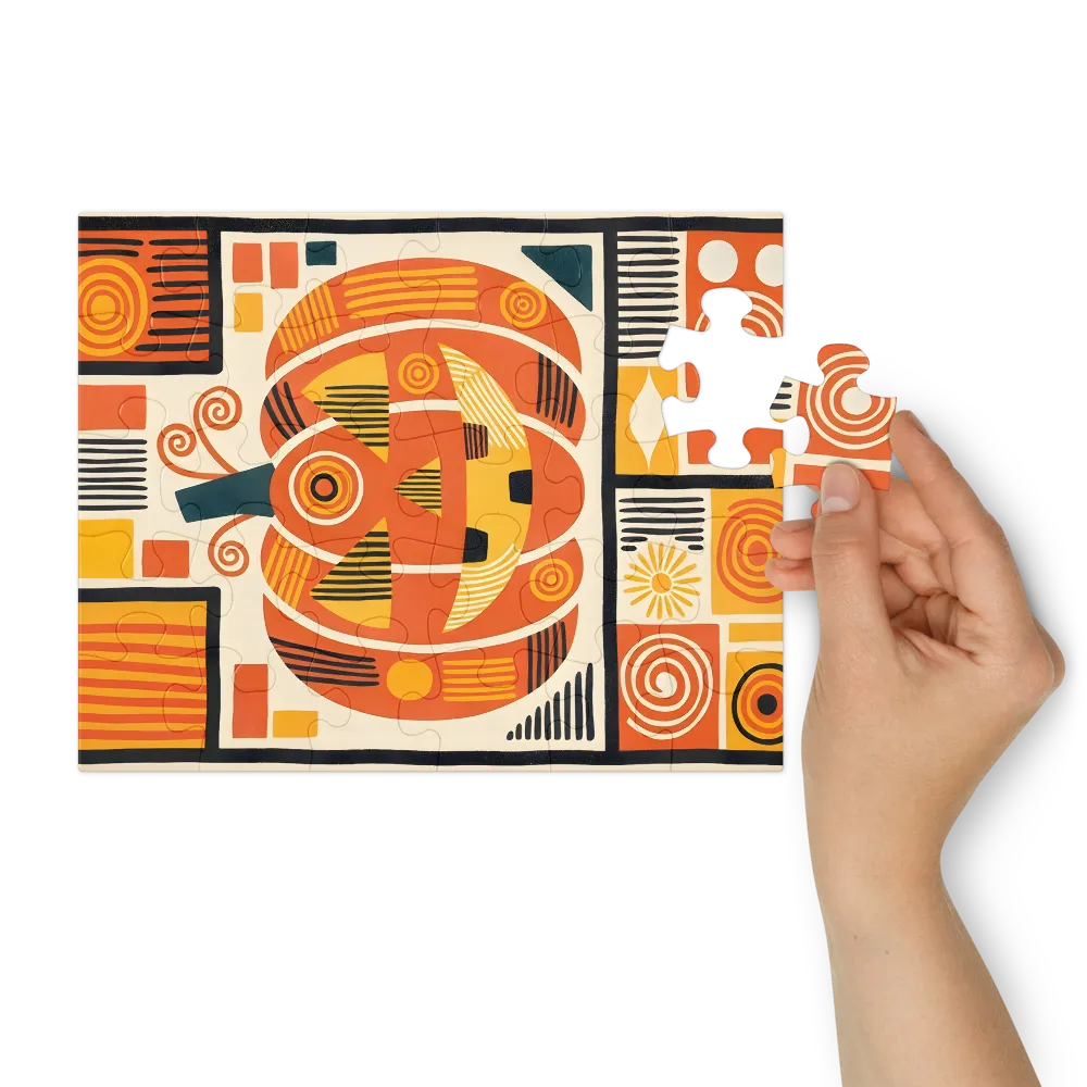 Mid-Century Jack-o'-Lantern 
 Jigsaw Puzzle in Tin Box
