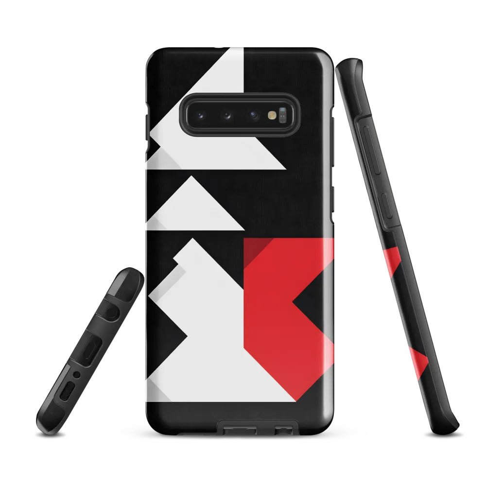 Geometric Symphony in Contrast | Phone Case |  S10 Plus | Tough Case | Glossy