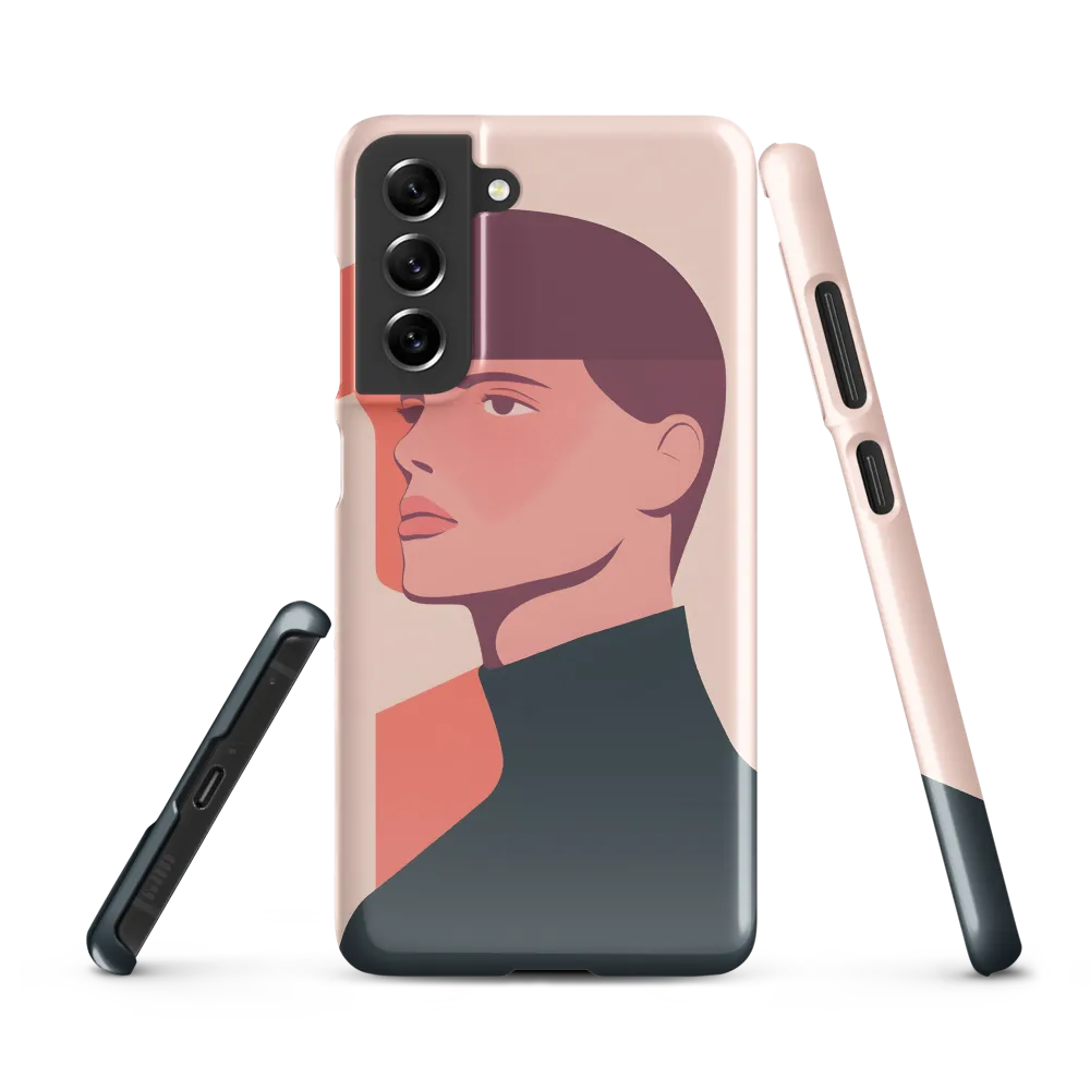 Contemplative Portrait in Minimalism | Phone Case |  S21 FE | Snap Case | Glossy